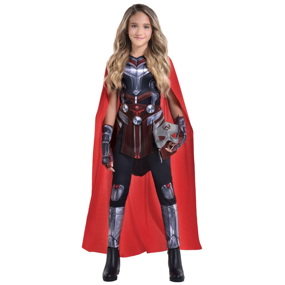 Kids' Disney Marvel Thor Red/Silver Jumpsuit with Cape Halloween Costume, Assorted Sizes